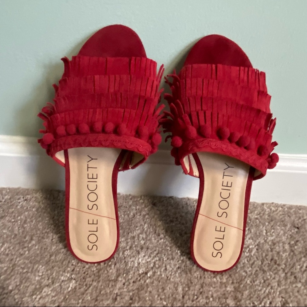 Sole Society Fringe Sandal - Picture 1 of 6
